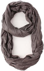 img 3 attached to Feria Mode Scrunch Wrinkled Infinity Women's Accessories in Scarves & Wraps