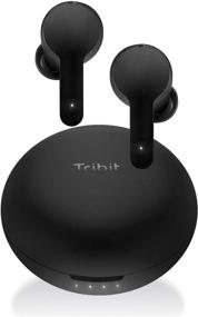 img 4 attached to 🎧 Tribit FlyBuds NC - Беспроводные наушники с активным шумоподавлением, Bluetooth 5.0, глубоким басом, 4 микрофонами ENC, управление сенсорным касанием, время работы до 35 часов для работы/дома/офиса.