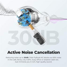 img 3 attached to 🎧 Tribit FlyBuds NC - Беспроводные наушники с активным шумоподавлением, Bluetooth 5.0, глубоким басом, 4 микрофонами ENC, управление сенсорным касанием, время работы до 35 часов для работы/дома/офиса.