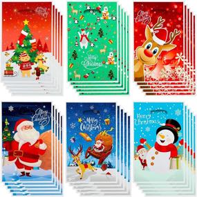 img 4 attached to 🎄 120 Christmas Plastic Bags with Snowman, Moose, and Christmas Tree Designs - Perfect for Christmas Party Favors and Candy