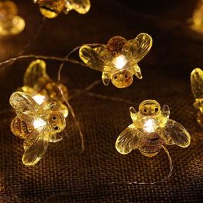 img 1 attached to 🐝 WSgift Honeybee Decorative String Lights - 18.7 Ft 40 LED USB Plug-in Copper Wire Bee Fairy Lights - Perfect for Various Decoration Projects - Warm White Color - Includes Remote Control with Timer