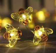 🐝 wsgift honeybee decorative string lights - 18.7 ft 40 led usb plug-in copper wire bee fairy lights - perfect for various decoration projects - warm white color - includes remote control with timer логотип