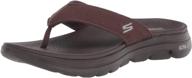 👣 skechers 5 performance walking flip flop charcoal men's shoes: athletic footwear for maximum comfort логотип