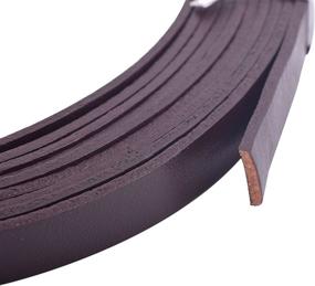 img 1 attached to KONMAY 3 Meters Genuine Brown Cowhide Leather Lacing Strips - Soft & Flat, 10.0x2.0mm Size