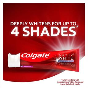 img 3 attached to 🦷 Colgate Optic White Advanced Teeth Whitening Toothpaste - Fluoride, 2% Hydrogen Peroxide, Vibrant Clean, 3.2 Ounce (3 Pack)