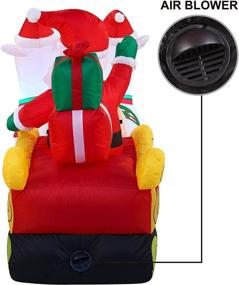 img 1 attached to 🏻 Joiedomi 6 Foot Wide Christmas Santa Sleigh Inflatable with LED Lights - Blow Up Inflatables for Christmas Party, Indoor and Outdoor Holiday Decorations, Yard, Garden, Lawn Décor.