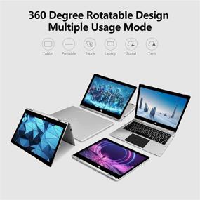 img 1 attached to 💻 11.6 inch FHD 2 in 1 Touchscreen Laptop: Small, 4GB RAM, 128GB SSD, Windows 10 Tablet PC - Intel Quad Core
