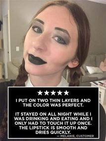 img 1 attached to 💄 DELETERIOUS, by Kuckian - Matte Black Goth Lipstick, Brush & Diamonds - Halloween - EXTENDED DURABILITY - Vegan & Cruelty Free