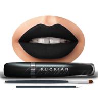 💄 deleterious, by kuckian - matte black goth lipstick, brush & diamonds - halloween - extended durability - vegan & cruelty free logo