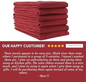 img 1 attached to 🔥 Premium Linen and Towel Dish Towels, 6-Pack 130 Thread Count Ring Spun Cotton Classic Waffle, Large 18"x28", Maroon Kitchen Dish Towels - Best Quality!