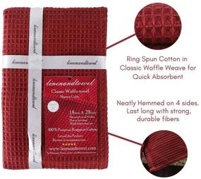 img 2 attached to 🔥 Premium Linen and Towel Dish Towels, 6-Pack 130 Thread Count Ring Spun Cotton Classic Waffle, Large 18"x28", Maroon Kitchen Dish Towels - Best Quality!