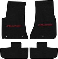 lloyd mats custom logomat floor mats set for dodge challenger 2011-on, 4-piece front & back, rwd only, charcoal carpet mat logo