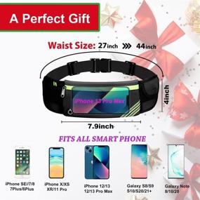 img 3 attached to 🏃 Slim Running Belt Fanny Pack: Waist Pack Bag for Hiking, Fitness, Cycling, Workout Gym - Reflective Runners Belt, Jogging Pocket Belt for iPhone XS, XR, 7, 8 Plus - Travel Money Phone Holder for Running