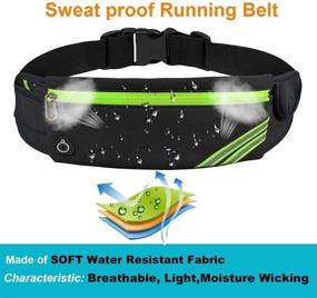 img 1 attached to 🏃 Slim Running Belt Fanny Pack: Waist Pack Bag for Hiking, Fitness, Cycling, Workout Gym - Reflective Runners Belt, Jogging Pocket Belt for iPhone XS, XR, 7, 8 Plus - Travel Money Phone Holder for Running