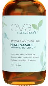 img 4 attached to 🌿 Organic Niacinamide Serum, Extra Large 2 oz. Bottle – Boosts Collagen with Vitamin B3 + Hyaluronic Acid for Youthful Skin, Fades Hyperpigmentation, Clears Acne, and Hydrates, by Eva Naturals