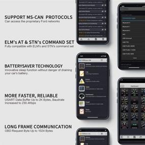 img 2 attached to 🔍 Vgate vLinker FD+ OBD2 Bluetooth Сканер: Считыватель диагностических кодов для iOS, Android и Windows - Разработан для FORScan