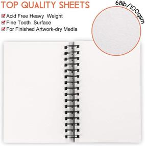 img 2 attached to 📓 AGPTEK Sketch Book Set - 4 Packs, 400 Sheets, 5.5 X 8.8 inches, Spiral Bound Professional Sketch Book Set, 68lb/100gsm, Ideal for Pens, Pencils, Pastels, Charcoal, Graphite, and Crayon