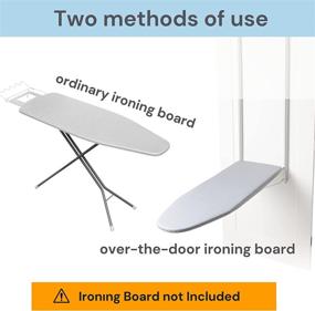 img 2 attached to 🔥 Silver Ironing Board Cover and Pad - 14x42 Inch Size, Adjustable Elastic Edge Fit, Extra Thick Padding, Heat Reflective, Wall Mounted, Easy Installation