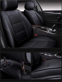 img 3 attached to 🚗 OASIS AUTO Custom Fit PU Leather Seat Cover for Tacoma 2016-2021, Compatible with 2016-2019-2020-2021 Tacoma Models, Black