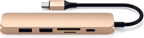 img 3 attached to 🔌 Satechi Slim Aluminum Type-C Multi-Port Adapter V2: Ultimate Connectivity for 2020 MacBook Pro & iPad Pro (Gold)