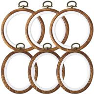 🖼️ caydo 6-piece set: 4 inch round and oval embroidery hoop display frames - perfect for art, craft, sewing, and ornaments! logo