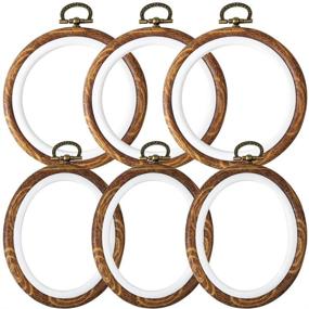 img 4 attached to 🖼️ Caydo 6-Piece Set: 4 Inch Round and Oval Embroidery Hoop Display Frames - Perfect for Art, Craft, Sewing, and Ornaments!