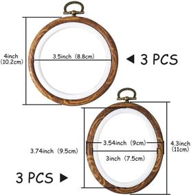 img 3 attached to 🖼️ Caydo 6-Piece Set: 4 Inch Round and Oval Embroidery Hoop Display Frames - Perfect for Art, Craft, Sewing, and Ornaments!