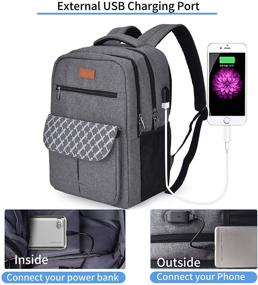img 3 attached to 🎒 Многофункциональные рюкзаки: Идеально подходят для колледжа и старшей школы, водонепроницаемая сумка для ноутбука с портом USB для зарядки.