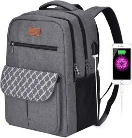 img 4 attached to 🎒 Многофункциональные рюкзаки: Идеально подходят для колледжа и старшей школы, водонепроницаемая сумка для ноутбука с портом USB для зарядки.