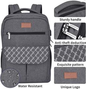 img 1 attached to 🎒 Многофункциональные рюкзаки: Идеально подходят для колледжа и старшей школы, водонепроницаемая сумка для ноутбука с портом USB для зарядки.