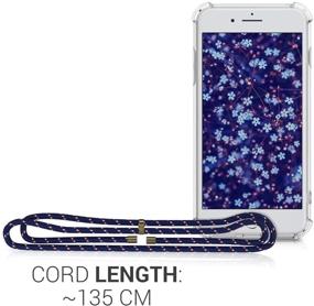 img 2 attached to kwmobile iPhone 7 Plus / 8 Plus Crossbody Case - Clear TPU Phone Cover with Lanyard Cord Strap - Transparent/Dark Blue/Red