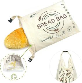 img 4 attached to Tribe Glare Organic Cotton Bread Bag - Reusable and Fresh-keeping for Homemade Bread Storage