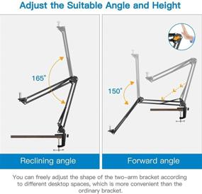 img 2 attached to 📹 Etubby Webcam Mount Phone Holder: A Flexible Scissor Arm Suspension Stand for Cellphones & Logitech Webcams