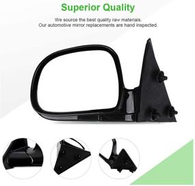 img 3 attached to SCITOO Manual Foldable Left Side View Mirror - Black, compatible with 1994-1998 Chevy Blazer S10, GMC Jimmy S-15 Sonoma, Isuzu Hombre, Olds Bravada (Driver Side)