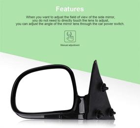 img 1 attached to SCITOO Manual Foldable Left Side View Mirror - Black, compatible with 1994-1998 Chevy Blazer S10, GMC Jimmy S-15 Sonoma, Isuzu Hombre, Olds Bravada (Driver Side)