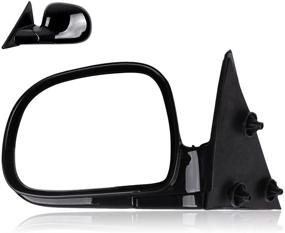 img 4 attached to SCITOO Manual Foldable Left Side View Mirror - Black, compatible with 1994-1998 Chevy Blazer S10, GMC Jimmy S-15 Sonoma, Isuzu Hombre, Olds Bravada (Driver Side)