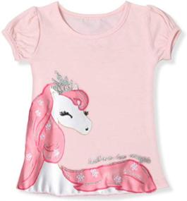 img 4 attached to 👚 DXTON Toddler Girls Crewneck Tops: Stylish Short Sleeve T-Shirts for Summer