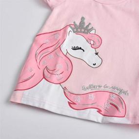 img 3 attached to 👚 DXTON Toddler Girls Crewneck Tops: Stylish Short Sleeve T-Shirts for Summer