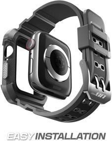 img 1 attached to 📱 Прочный голубой чехол SUPCASE [Единорог-Жук Про] для часов Apple Watch Series 7/6/SE/5/4 с ремешками - максимальная защита!