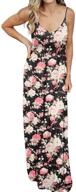 👗 primoda women's summer casual sleeveless v neck maxi long dress with adjustable spaghetti straps logo