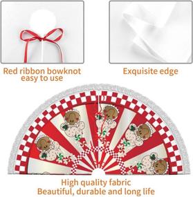 img 1 attached to 🎄 Kadiman Christmas Retro Gingerbread Bakers Tassel Tree Skirt: 48" Holiday Xmas Tree Mat for Festive Christmas Decorations