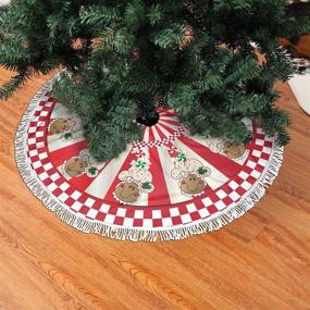 img 3 attached to 🎄 Kadiman Christmas Retro Gingerbread Bakers Tassel Tree Skirt: 48" Holiday Xmas Tree Mat for Festive Christmas Decorations