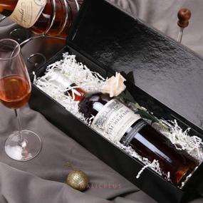 img 3 attached to Премиумный подарочный набор для вина MALICPLUS 2: стильные складные коробки с магнитным замком для алкоголя и шампанского - глянцевый черный с тиснением