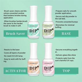 img 2 attached to 🎉 Complete Set: Azurebeauty Dip Powder Liquid Set - Base, Top Coat, Activator, Brush Saver for Starter Dip Powder Nail Kit - No Nail Lamp Needed - 15ml/0.5oz