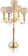 🕯️ klikel gold candelabra centerpiece - 5 candle with crystal studded globes and hanging crystal drops - elegant wedding party centerpiece - 18 inch, gold mirrored finish, acrylic crystal dangles and balls" -> "klikel gold candelabra centerpiece - 5 candle - crystal studded globes - hanging crystal drops - elegant wedding party decor - 18 inch - gold mirrored finish - acrylic crystal dangles and balls логотип