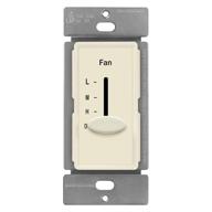 🔄 enerlites 3-speed in-wall ceiling fan control switch, 120vac, 2.5a, single-pole, no neutral wire needed, 17000-f3-la-f, light almond логотип