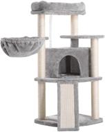 🐱 premium hey-bro 40.5-inch cat tree: full sisal posts, scratching board, padded plush perch & cozy basket logo