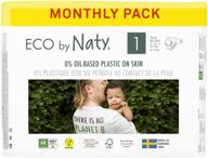 eco by naty baby diapers, size 1, plant-based, oil plastic-free, one month supply, size 1 (100 count) logo