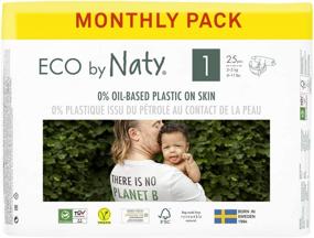 img 4 attached to Eco by Naty Baby Diapers, Size 1, Plant-Based, Oil Plastic-Free, One Month Supply, Size 1 (100 Count)