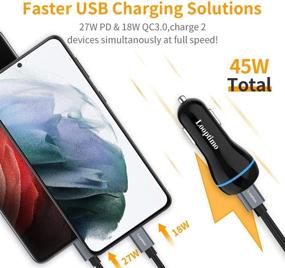 img 3 attached to Быстрая зарядка автомобильного USB C-зарядного устройства для Samsung Galaxy S21/S20/S10/Note 20, 27 Вт PD и 18 Вт Quick Charge 3.0 с кабелем Type C 3,3 фута.